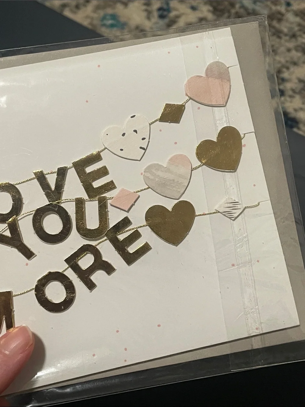 🖤5/$25 NWT hallmark signature greeting card and envelope gold banner love